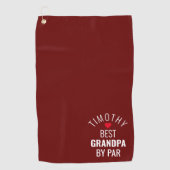 Serviette De Golf Meilleur Grand-Père Par Par Nom Coeur Bourgogne (Devant)