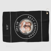 Serviette De Golf Meilleur Grand-Père Par Par Par Golfer Photo Moder (Horizontal)