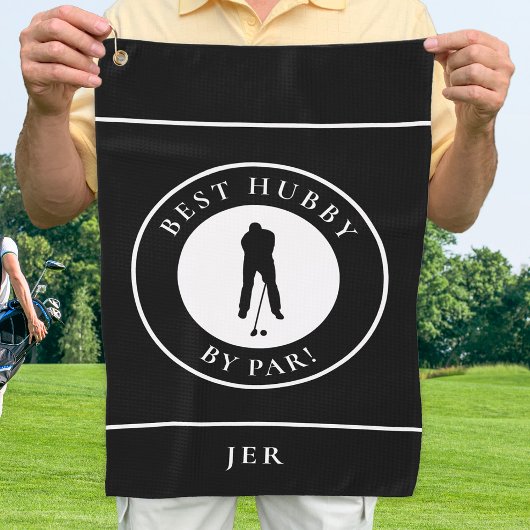 Serviette De Golf Meilleur Hubby Amusant Par Par Golfer Monogramme M
