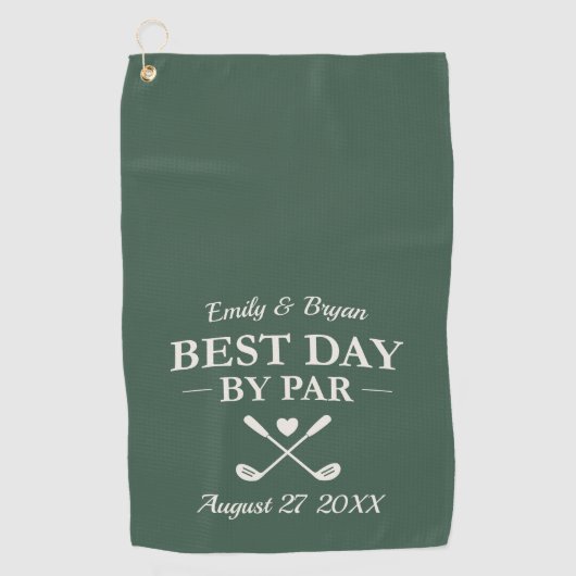 Serviette De Golf Meilleur Jour par Par Moderne Mariage Personnalisé (Devant)