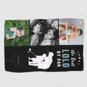 Serviette De Golf Meilleur Lolo Par | Collage de Photos Monogramme (Horizontal)