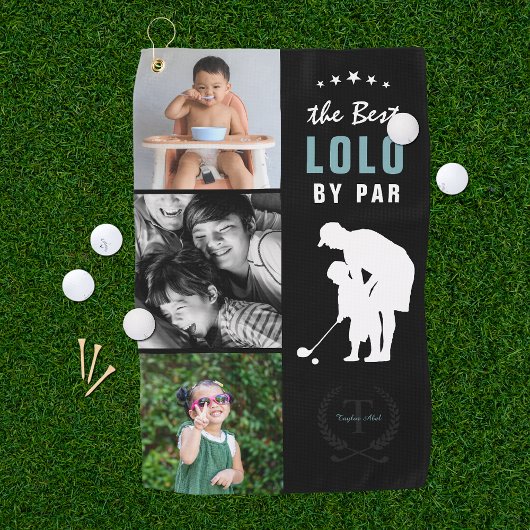 Serviette De Golf Meilleur Lolo Par | Collage de Photos Monogramme