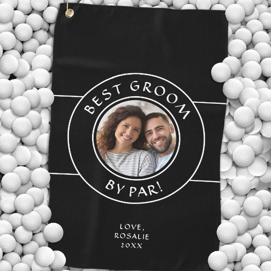 Serviette De Golf Meilleur Modèle photo Groom Fun Noir & Blanc Moder