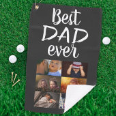 Serviette De Golf Meilleur papa 6 Photo Collage Famille Photo Grey