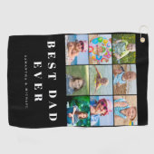 Serviette De Golf Meilleur papa 9 Photo Nom du collage (Horizontal)