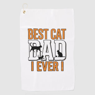 Serviette De Golf Meilleur Papa Chat du Monde Design de Chemise Vint