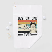 Serviette De Golf Meilleur papa chat jamais T-shirt rétro coup de po (En situation)