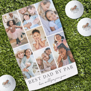 Serviette De Golf Meilleur Papa Collage de Photos Père