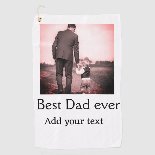 Serviette De Golf Meilleur papa jamais ajouter nom image fête des pè (Devant)