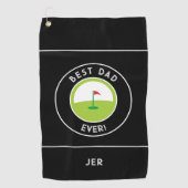 Serviette De Golf Meilleur papa jamais amusant Golfeur moderne Noir  (Devant)