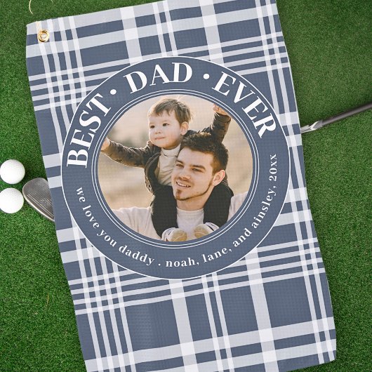 Serviette De Golf Meilleur Papa Jamais Fête des pères Plaid Photo pe
