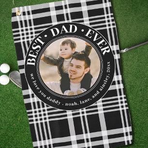 Serviette De Golf Meilleur Papa Jamais Fête des pères Plaid Photo pe