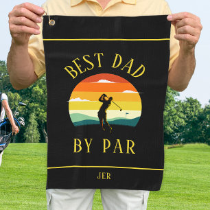 Serviette De Golf Meilleur Papa Jamais Par Par Golfer Silhouette Men