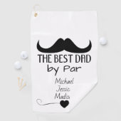 Serviette De Golf Meilleur papa Mustache noire Fête des pères Nom pe (En situation)