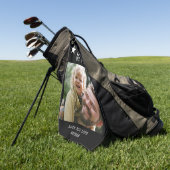 Serviette De Golf Meilleur papa noir et blanc par nom photo (Vert)