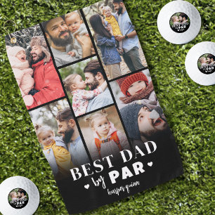Serviette De Golf Meilleur Papa Par Collage De Photos Fête Des Pères