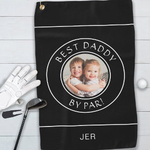 Serviette De Golf Meilleur Papa Par Golfeur Photo Mignon Noir Blanc