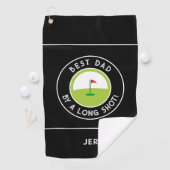Serviette De Golf Meilleur Papa Par Long Shot Fun Golfer Modern Blac (En situation)