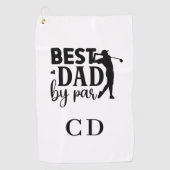 Serviette De Golf Meilleur papa par monogramme initiales (Devant)