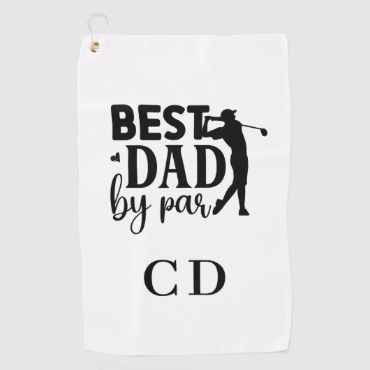 Serviette De Golf Meilleur papa par monogramme initiales (Devant)