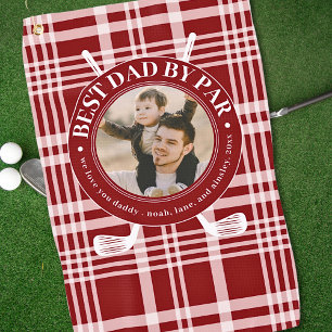 Serviette De Golf Meilleur Papa Par Par Buffalo Plaid Fête des pères