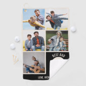 Serviette De Golf Meilleur Papa Par Par Custom 5 Photo Collage (En situation)