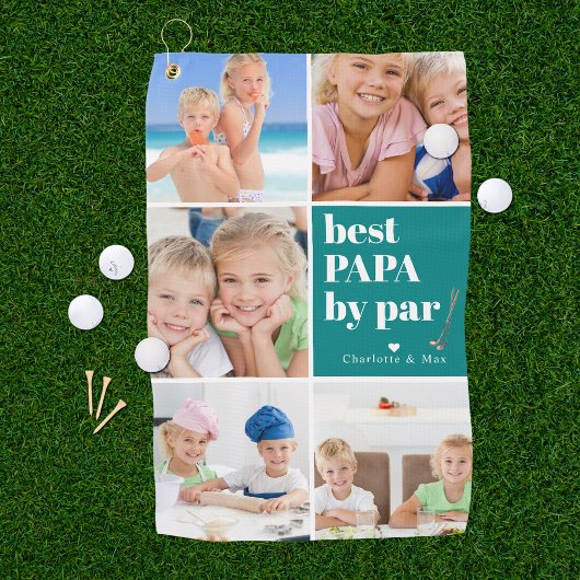Serviette De Golf Meilleur Papa par Par | Fête des pères Collage de 