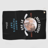 Serviette De Golf Meilleur papa Par Par Fête des pères Rétro Monogra (Horizontal)