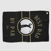 Serviette De Golf Meilleur Papa Par Par Golf Devis Monogrammé Black  (Horizontal)
