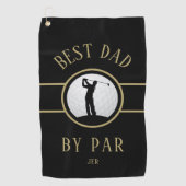 Serviette De Golf Meilleur Papa Par Par Golf Devis Monogrammé Black  (Devant)