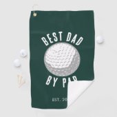 Serviette De Golf Meilleur Papa Par Par Golf Gag Vert Personnalisé (En situation)