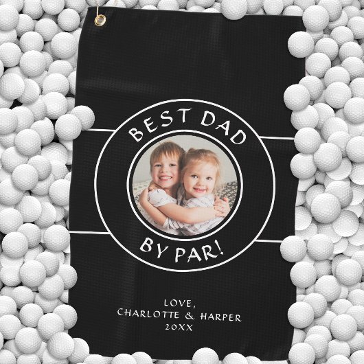 Serviette De Golf Meilleur Papa Par Par Golfer Photo Fun Cadeau Blac