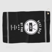 Serviette De Golf Meilleur Papa Par Par Moderne Golf Lover Black Pro (Horizontal)