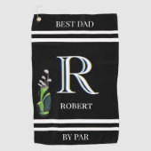 Serviette De Golf Meilleur papa par Par Personnalisé Monogramme Nom (Devant)