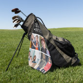 Serviette De Golf Meilleur Papa Par Par Photo Collage (Vert)