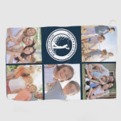 Serviette De Golf Meilleur papa par Par Photo Collage Monogramme (Horizontal)
