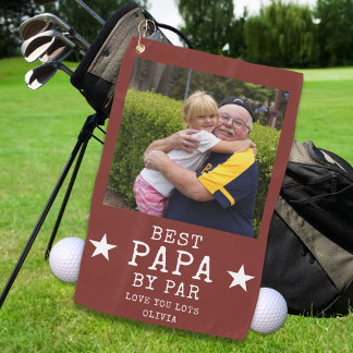 Serviette De Golf Meilleur Papa par Par Photo de Grand-Père Personna