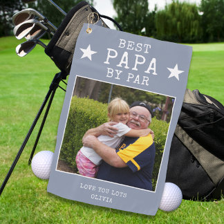 Serviette De Golf Meilleur Papa par Par Photo Grand-père Personnalis