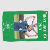 Serviette De Golf Meilleur papa par Par Photo Initiales Cadeau pour (Horizontal)
