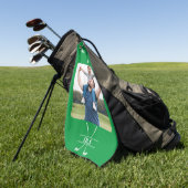 Serviette De Golf Meilleur papa par Par Photo Initiales Cadeau pour (Vert)