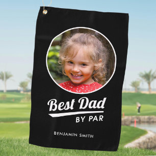 Serviette De Golf Meilleur Papa Par Par Photo Personnalisée Noir