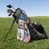 Serviette De Golf Meilleur Papa Par Photo Collage Golf Towne (Vert)