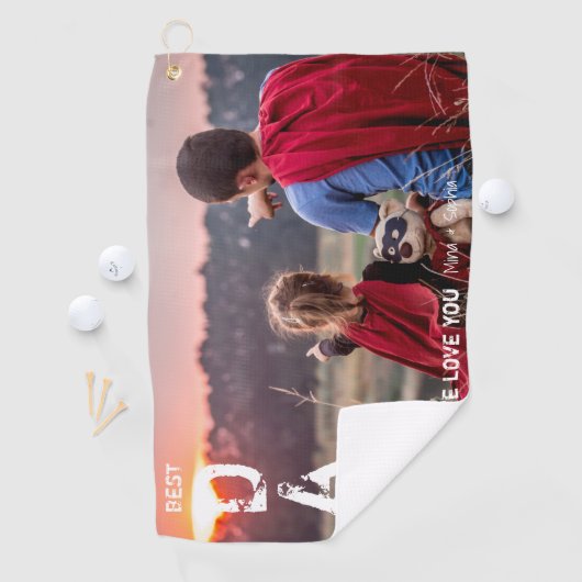 Serviette De Golf Meilleur Papa Par Photo Cool Golfer Fête des pères (En situation)