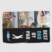 Serviette De Golf Meilleur Papa Par Photo Monogramme Fête des pères (Horizontal)