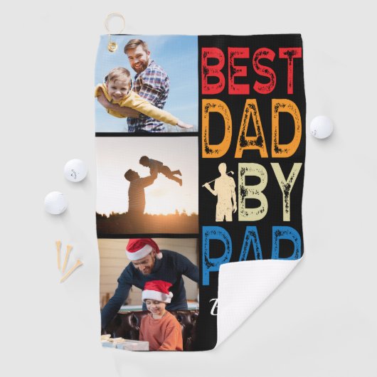 Serviette De Golf Meilleur Papa Par Photo Monogramme Fête des pères (En situation)