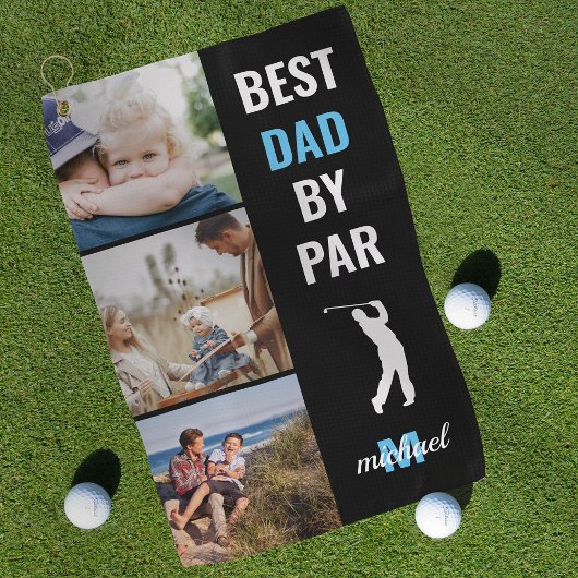Serviette De Golf Meilleur Papa Par Photo Monogramme Fête des pères