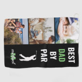 Serviette De Golf Meilleur Papa Par Photo Monogramme Fête des pères (Horizontal)