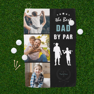 Serviette De Golf Meilleur papa par rapport Collage photo Monogram