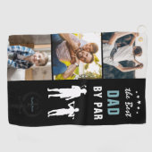 Serviette De Golf Meilleur papa par rapport | Collage photo Monogram (Horizontal)