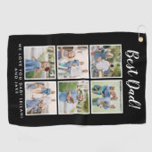 Serviette De Golf Meilleur papa ! Photos Collage noir (Horizontal)